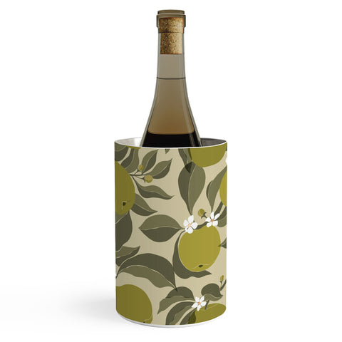 Cuss Yeah Designs Abstract Green Apples Wine Chiller