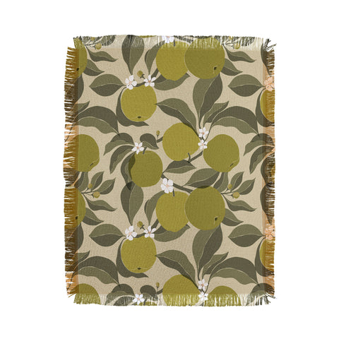 Cuss Yeah Designs Abstract Green Apples Throw Blanket