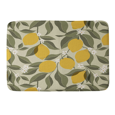 Cuss Yeah Designs Abstract Lemons Memory Foam Bath Mat