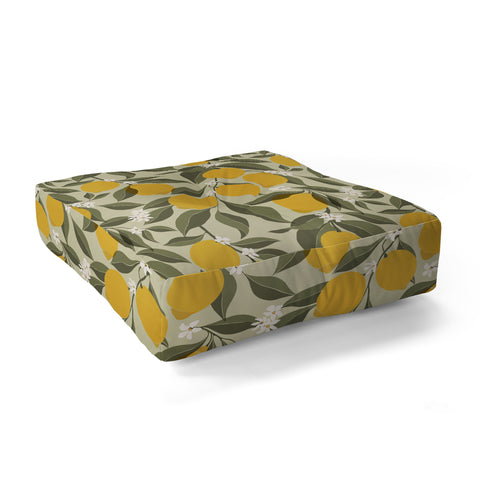 Cuss Yeah Designs Abstract Lemons Floor Pillow Square