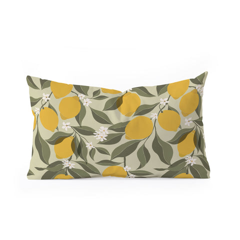 Cuss Yeah Designs Abstract Lemons Oblong Throw Pillow
