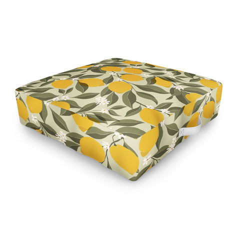 Cuss Yeah Designs Abstract Lemons Outdoor Floor Cushion