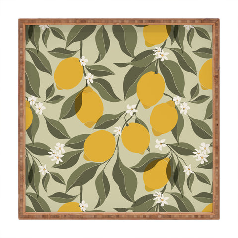 Cuss Yeah Designs Abstract Lemons Square Tray