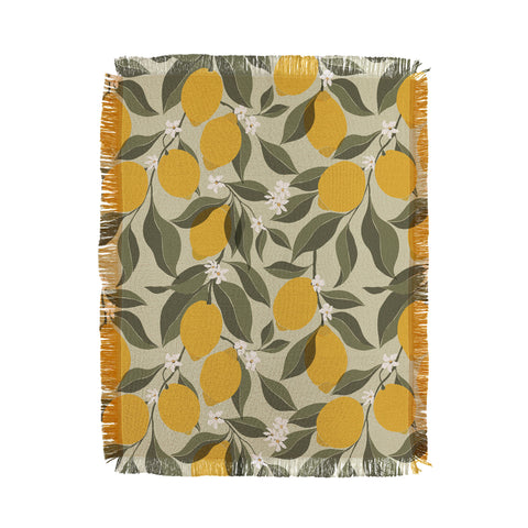 Cuss Yeah Designs Abstract Lemons Throw Blanket