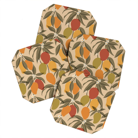 Cuss Yeah Designs Abstract Mangoes Coaster Set