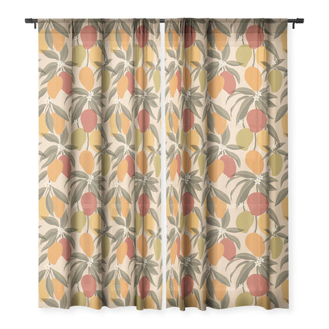 Cuss Yeah Designs Abstract Mangoes Sheer Window Curtain