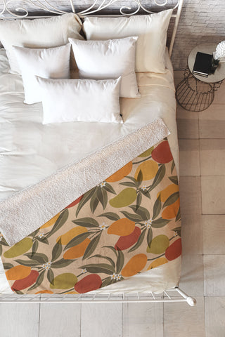 Cuss Yeah Designs Abstract Mangoes Fleece Throw Blanket