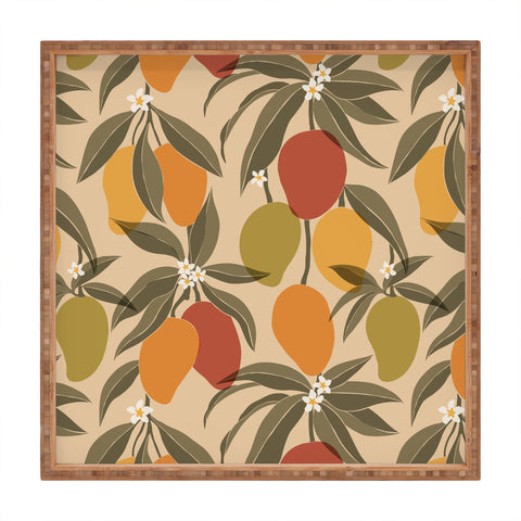 Cuss Yeah Designs Abstract Mangoes Square Tray