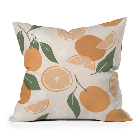 Cuss Yeah Designs Abstract Orange Pattern Outdoor Throw Pillow