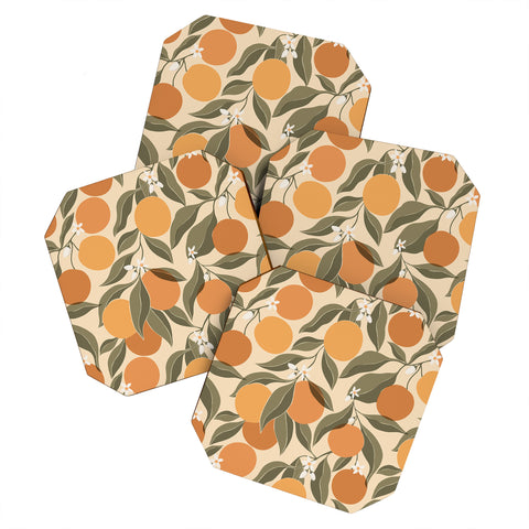 Cuss Yeah Designs Abstract Oranges Coaster Set