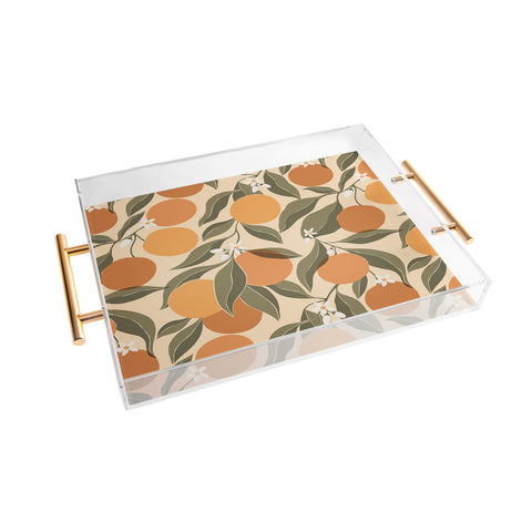 Cuss Yeah Designs Abstract Oranges Acrylic Tray