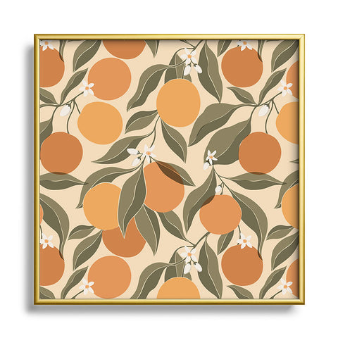 Cuss Yeah Designs Abstract Oranges Square Metal Framed Art Print