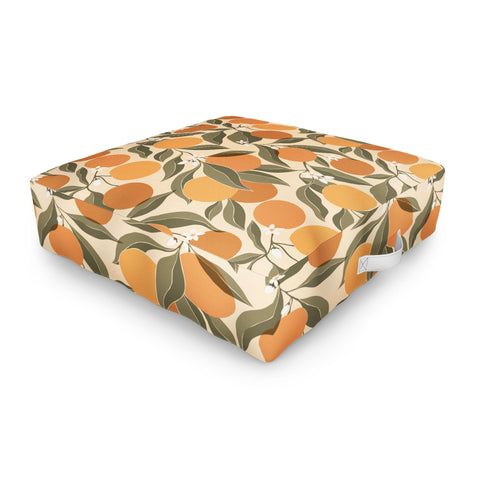 Cuss Yeah Designs Abstract Oranges Outdoor Floor Cushion