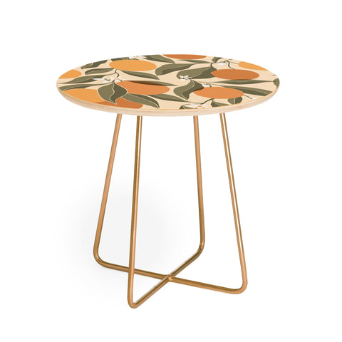 Cuss Yeah Designs Abstract Oranges Round Side Table