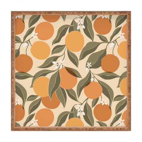 Cuss Yeah Designs Abstract Oranges Square Tray