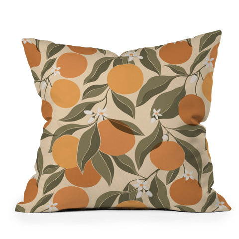 Cuss Yeah Designs Abstract Oranges Throw Pillow