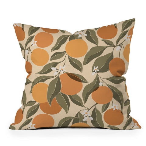 Cuss Yeah Designs Abstract Oranges Outdoor Throw Pillow