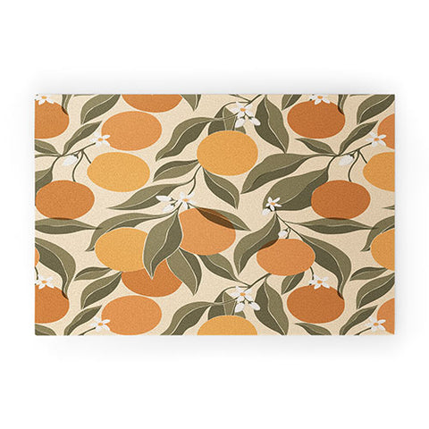 Cuss Yeah Designs Abstract Oranges Welcome Mat