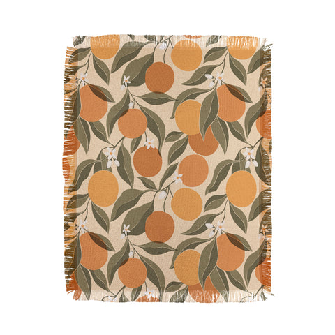 Cuss Yeah Designs Abstract Oranges Throw Blanket