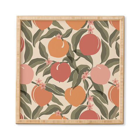 Cuss Yeah Designs Abstract Peaches Framed Wall Art