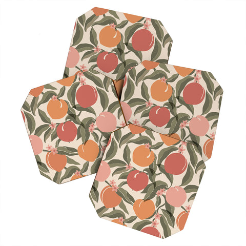 Cuss Yeah Designs Abstract Peaches Coaster Set