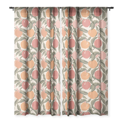 Cuss Yeah Designs Abstract Peaches Sheer Window Curtain