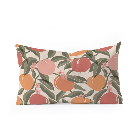 Cuss Yeah Designs Abstract Peaches Oblong Throw Pillow