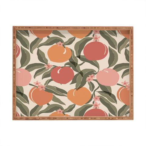 Cuss Yeah Designs Abstract Peaches Rectangular Tray