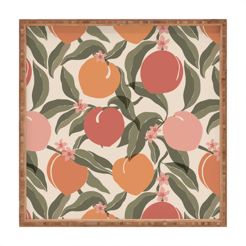 Cuss Yeah Designs Abstract Peaches Square Tray