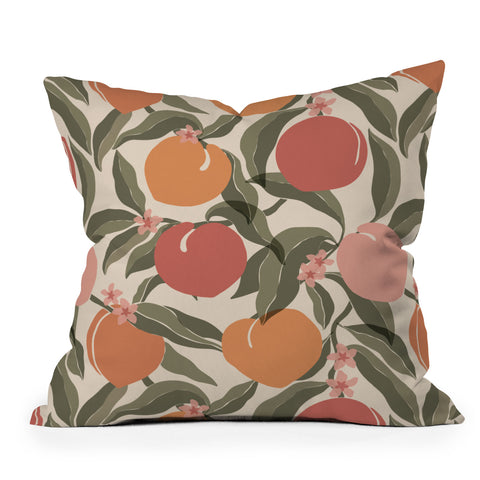 Cuss Yeah Designs Abstract Peaches Throw Pillow