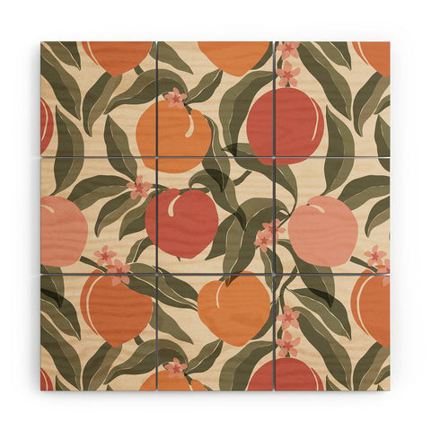 Cuss Yeah Designs Abstract Peaches Wood Wall Mural
