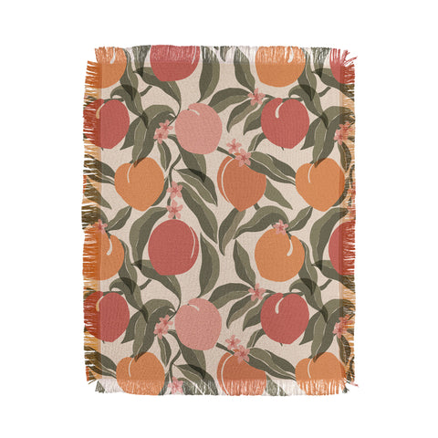 Cuss Yeah Designs Abstract Peaches Throw Blanket