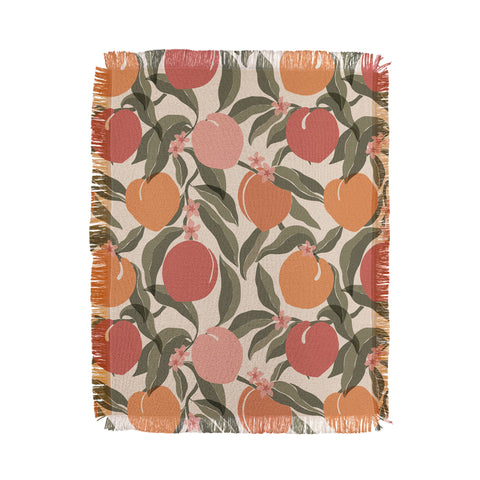 Cuss Yeah Designs Abstract Peaches Throw Blanket
