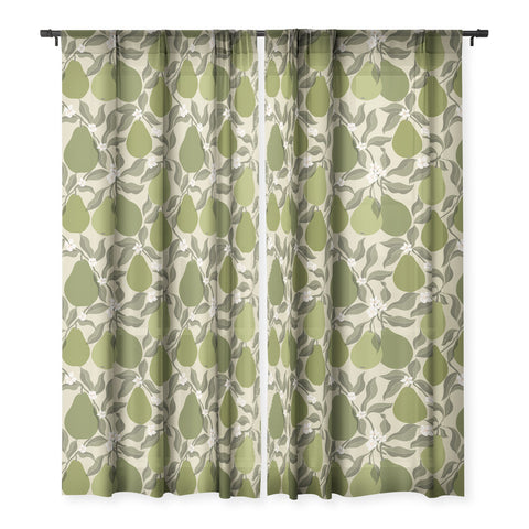 Cuss Yeah Designs Abstract Pears Sheer Window Curtain