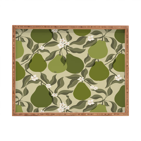 Cuss Yeah Designs Abstract Pears Rectangular Tray