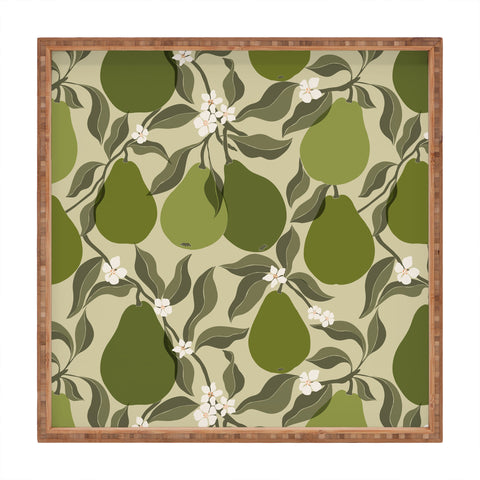 Cuss Yeah Designs Abstract Pears Square Tray