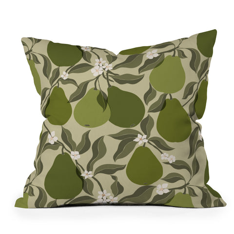 Cuss Yeah Designs Abstract Pears Throw Pillow
