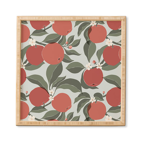 Cuss Yeah Designs Abstract Red Apples Framed Wall Art