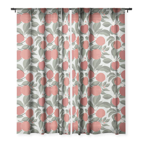 Cuss Yeah Designs Abstract Red Apples Sheer Window Curtain