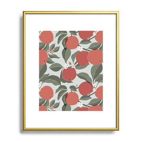 Cuss Yeah Designs Abstract Red Apples Metal Framed Art Print