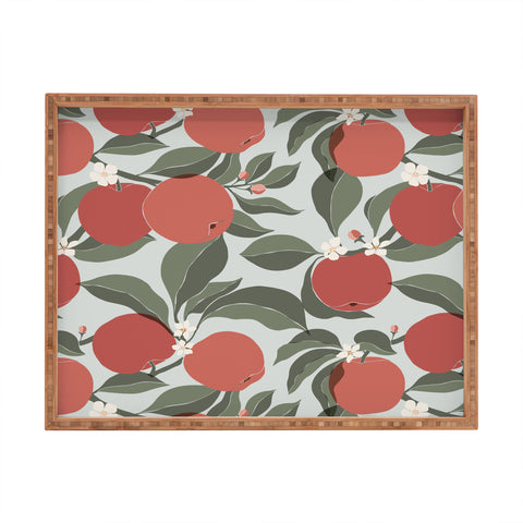 Cuss Yeah Designs Abstract Red Apples Rectangular Tray