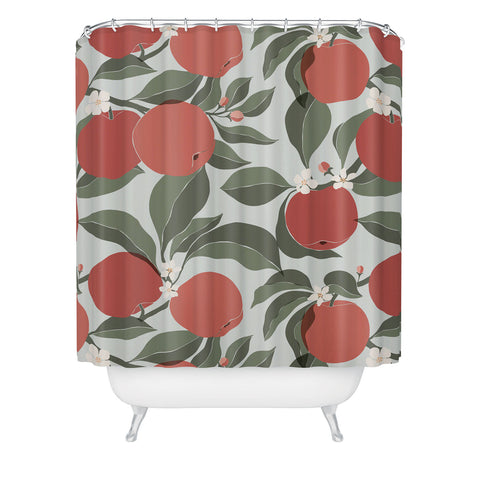 Cuss Yeah Designs Abstract Red Apples Shower Curtain