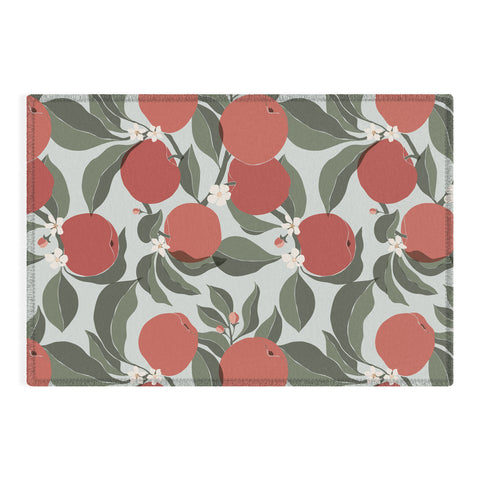 Cuss Yeah Designs Abstract Red Apples Outdoor Rug