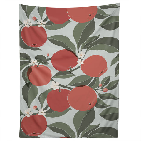 Cuss Yeah Designs Abstract Red Apples Tapestry