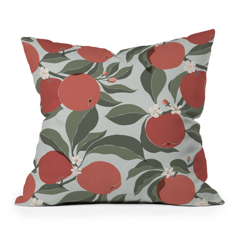 Cuss Yeah Designs Abstract Red Apples Throw Pillow