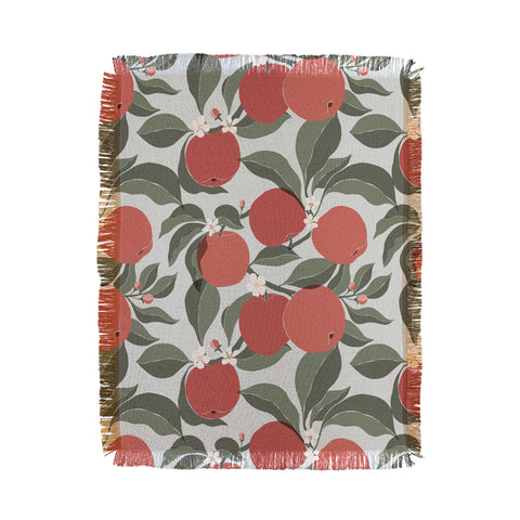 Cuss Yeah Designs Abstract Red Apples Throw Blanket