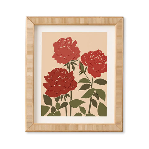 Cuss Yeah Designs Abstract Roses Framed Wall Art