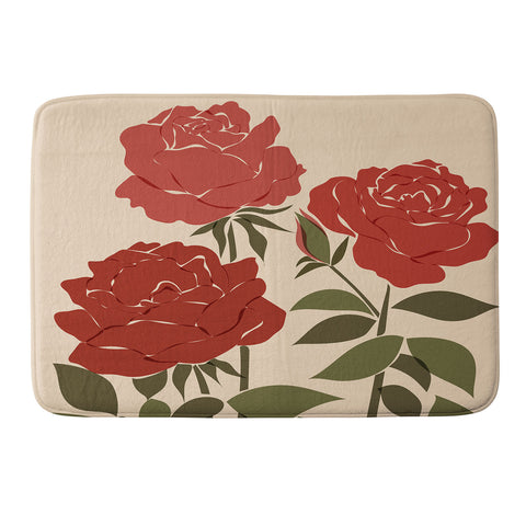 Cuss Yeah Designs Abstract Roses Memory Foam Bath Mat