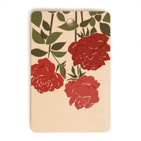Cuss Yeah Designs Abstract Roses Cutting Board Rectangle