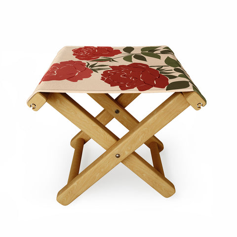 Cuss Yeah Designs Abstract Roses Folding Stool